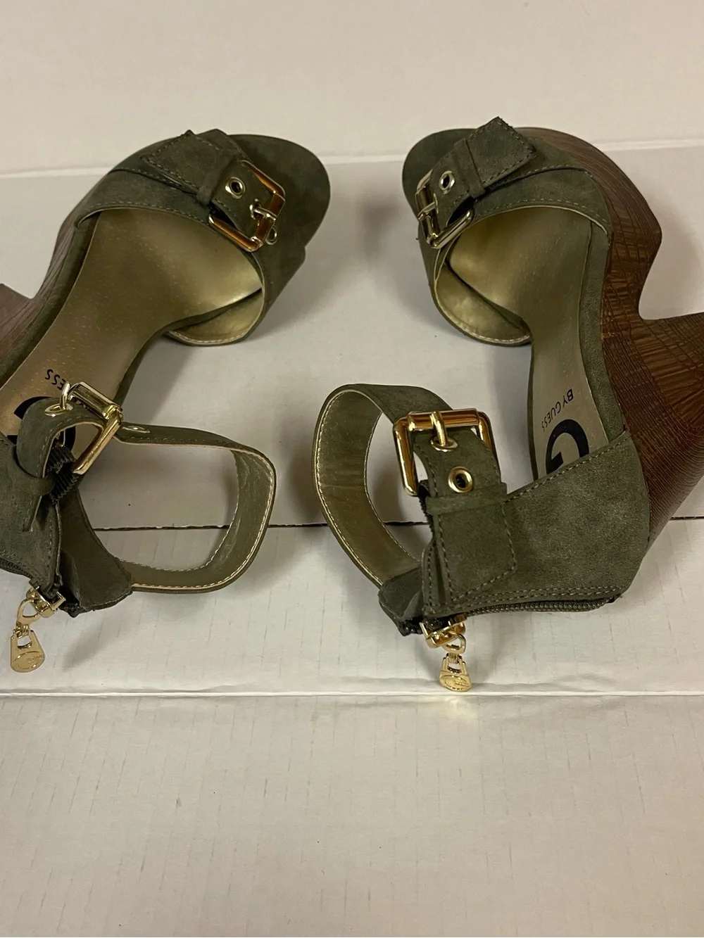 Bundle Of 4 Size 5 1/2 Buckle Platform Sandals with Ankle Strap High Heel Shoes